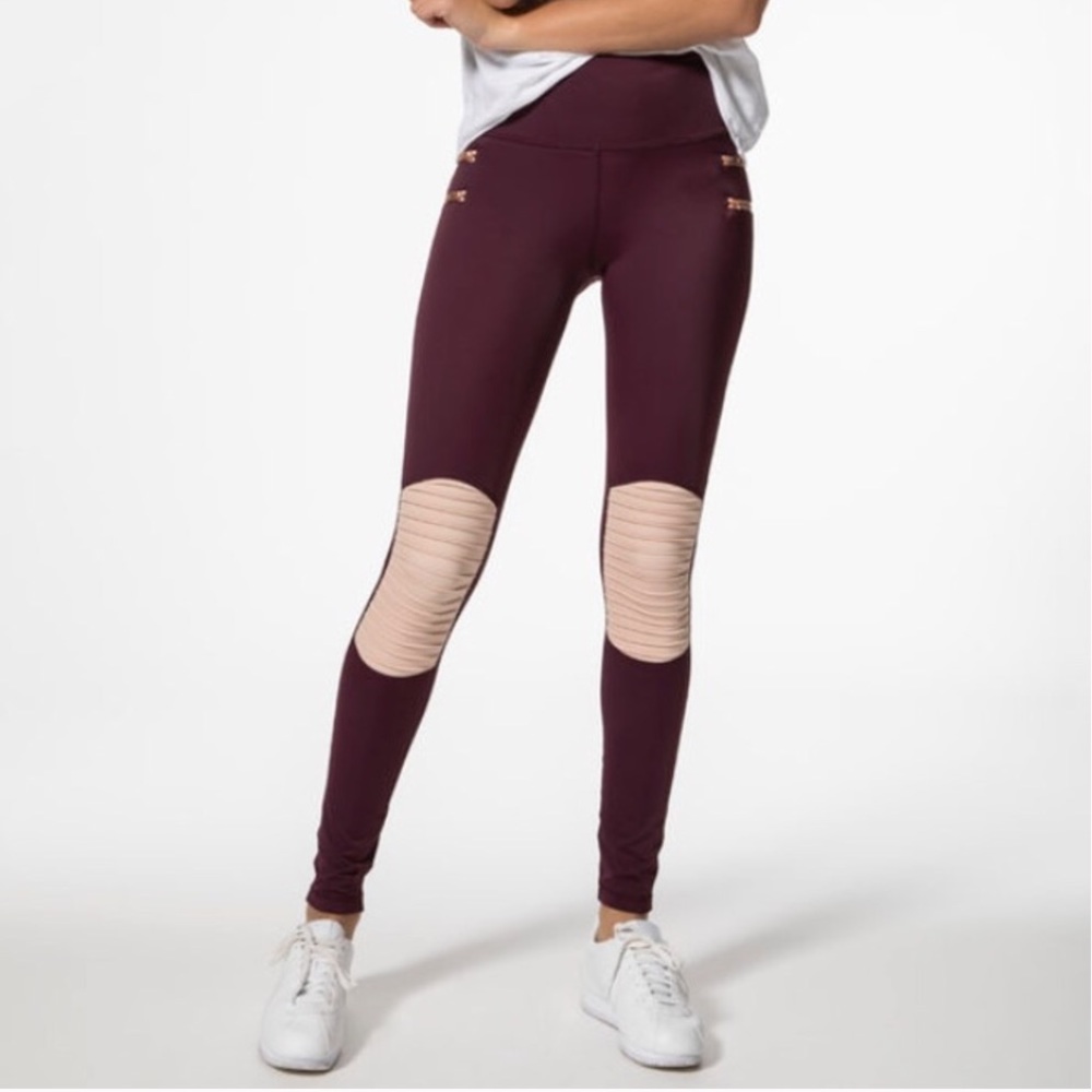 L’Urv Maroon Revolve First Place Moto Leggings